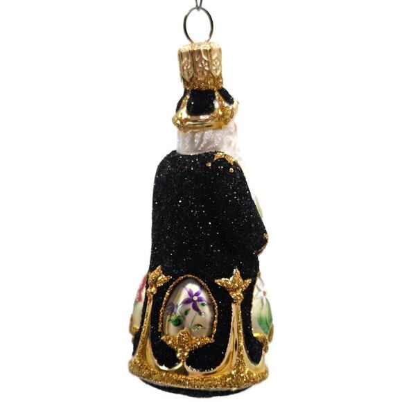 Patricia Breen Miniature Imperial Santa Black Spring Flower Christmas Ornament - Picture 13 of 14